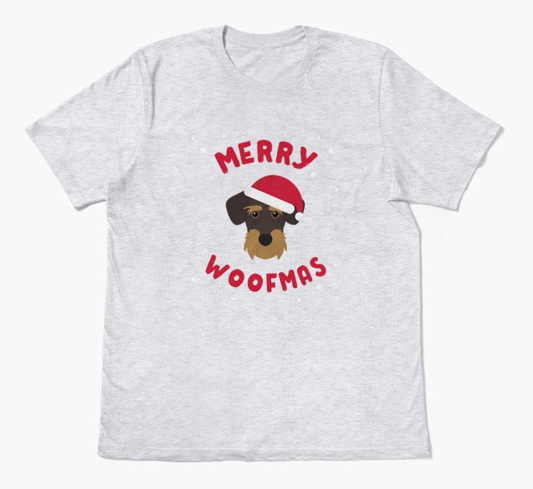 'Merry Woofmas' - Personalized {breedFullName} Adult T-Shirt