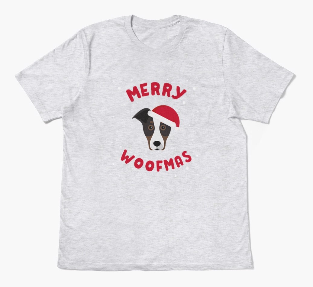 'Merry Woofmas' - Personalized {breedFullName} Adult T-Shirt