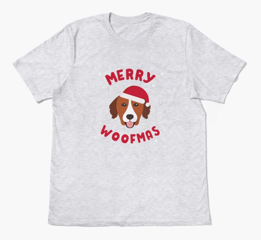 'Merry Woofmas' - Personalized {breedFullName} Adult T-Shirt