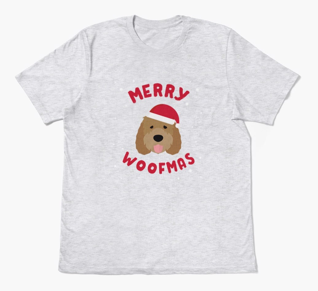 'Merry Woofmas' - Personalized {breedFullName} Adult T-Shirt
