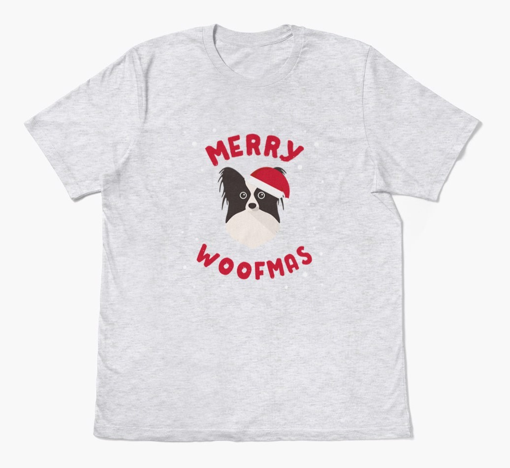 'Merry Woofmas' - Personalized {breedFullName} Adult T-Shirt