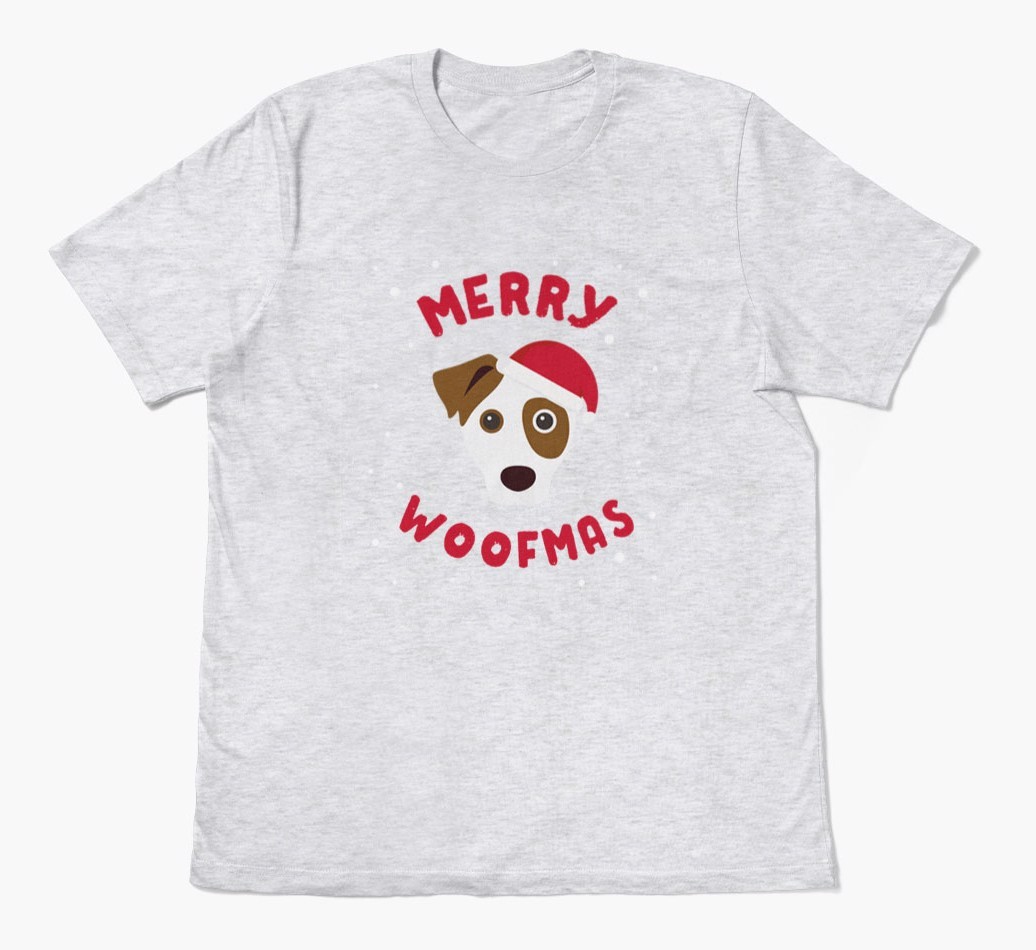 'Merry Woofmas' - Personalized {breedFullName} Adult T-Shirt