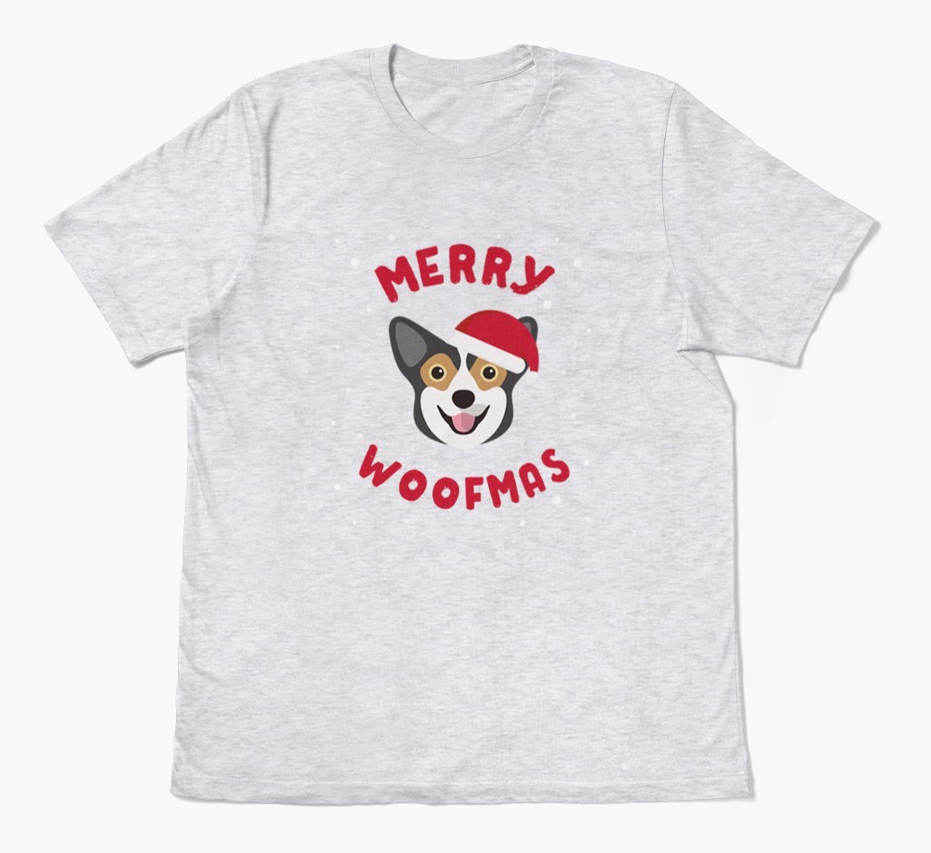 'Merry Woofmas' - Personalized {breedFullName} Adult T-Shirt