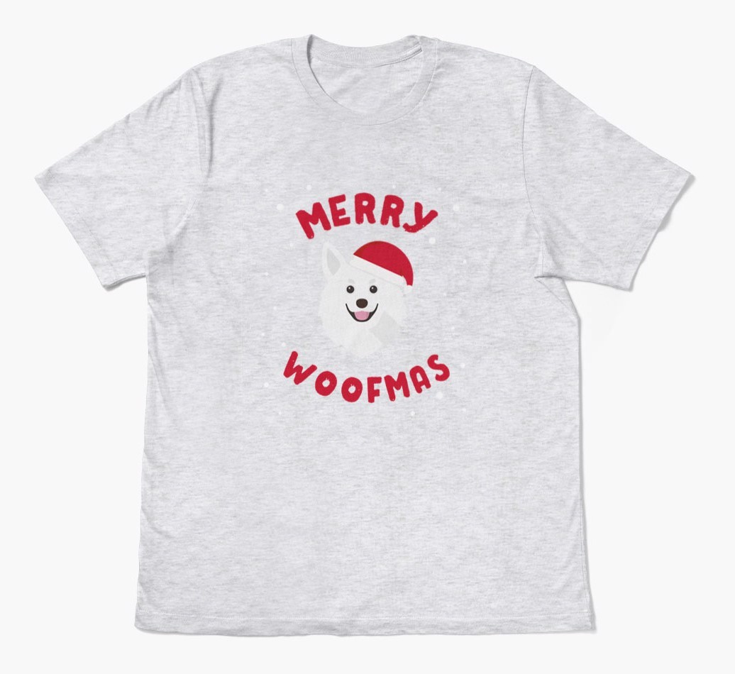 'Merry Woofmas' - Personalized {breedFullName} Adult T-Shirt