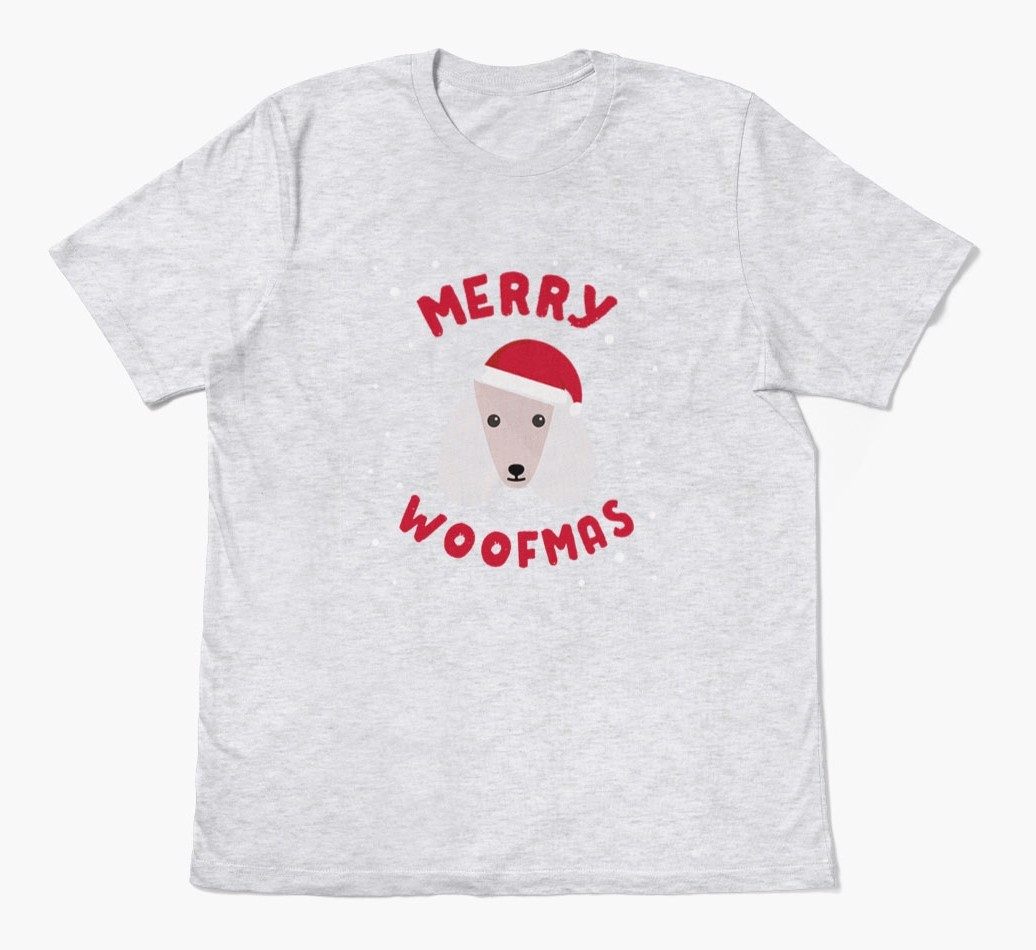 'Merry Woofmas' - Personalized {breedFullName} Adult T-Shirt