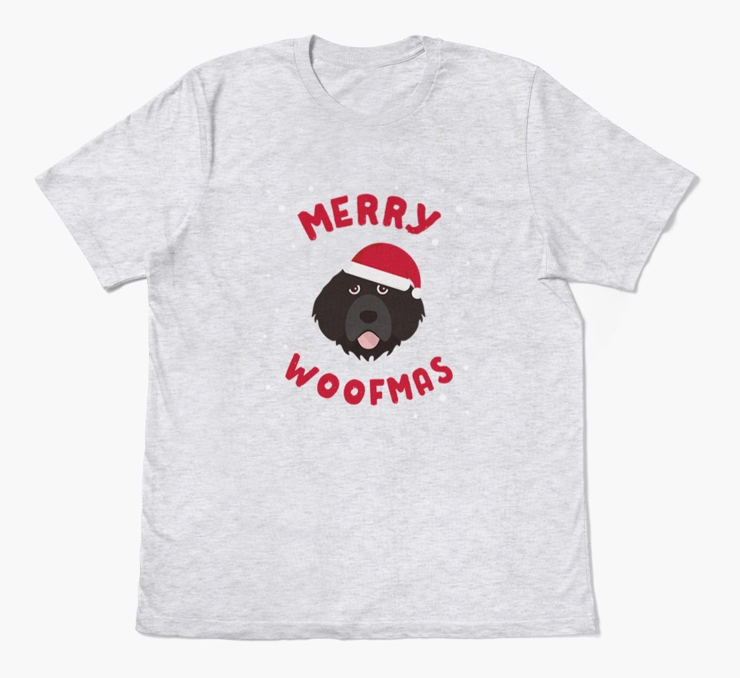 'Merry Woofmas' - Personalized {breedFullName} Adult T-Shirt