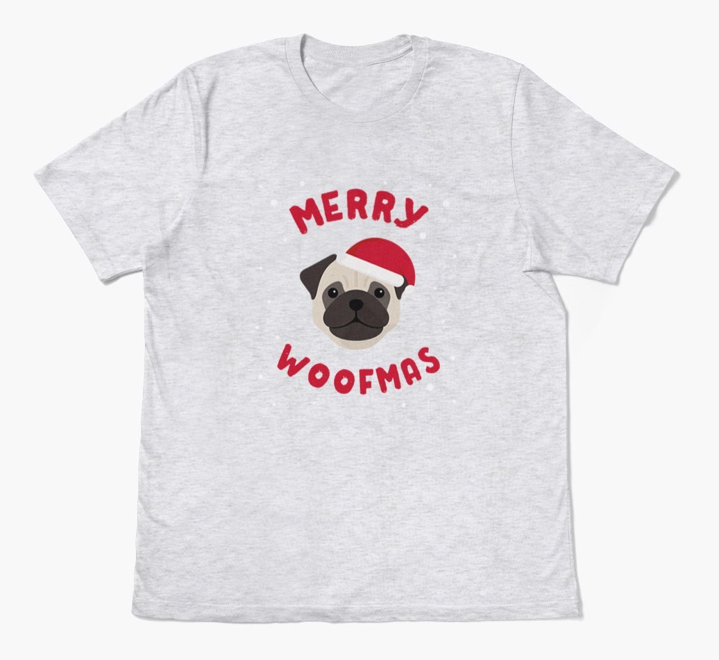'Merry Woofmas' - Personalized {breedFullName} Adult T-Shirt
