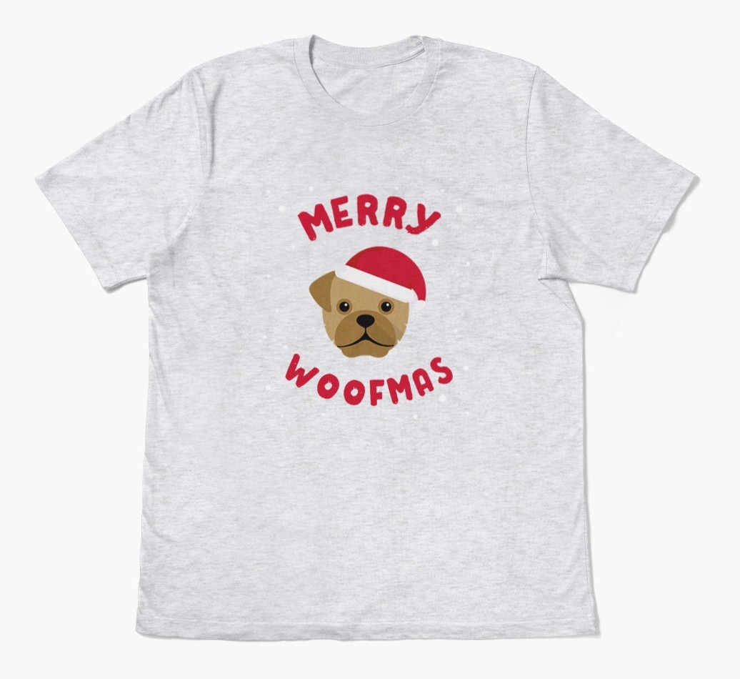 'Merry Woofmas' - Personalized {breedFullName} Adult T-Shirt