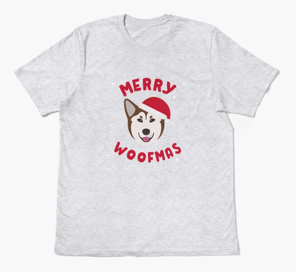 'Merry Woofmas' - Personalized {breedFullName} Adult T-Shirt