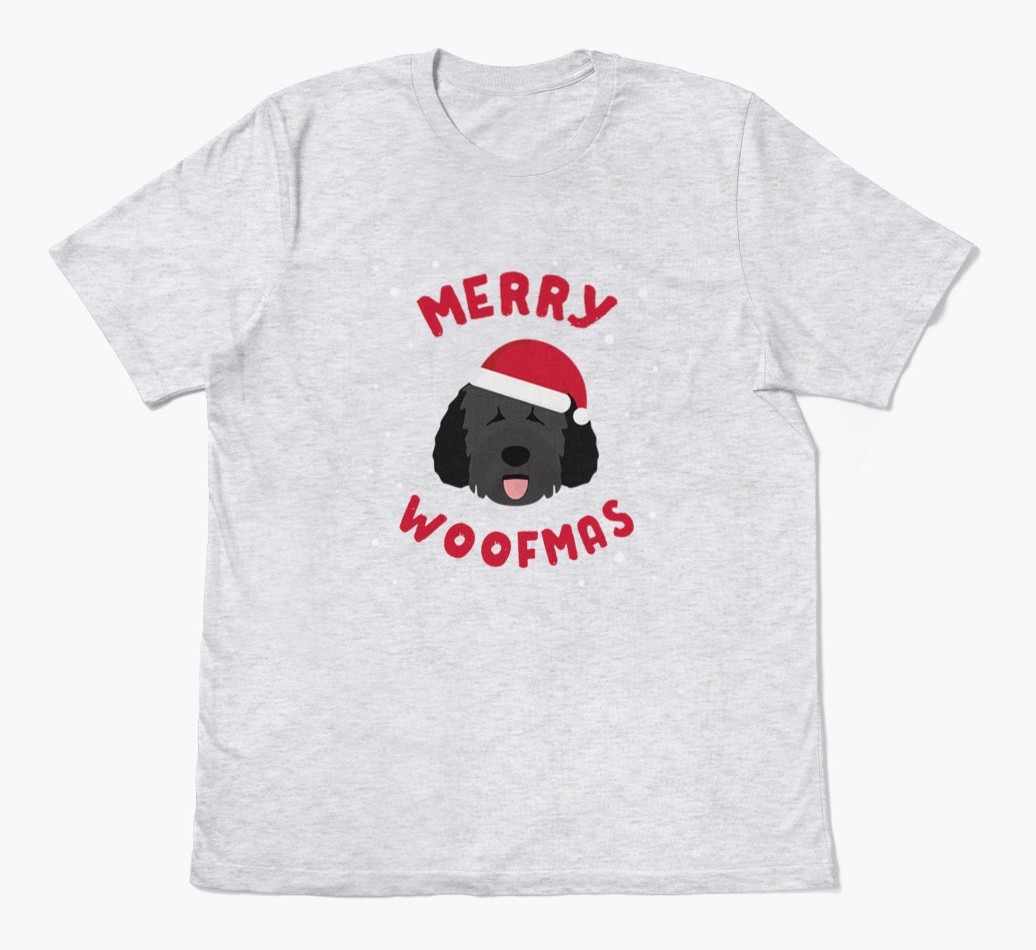 'Merry Woofmas' - Personalized {breedFullName} Adult T-Shirt