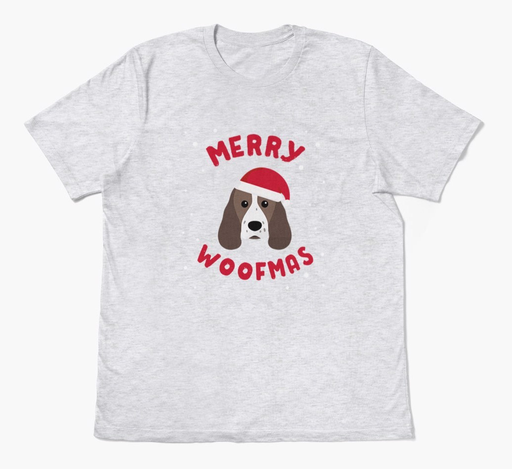 'Merry Woofmas' - Personalized {breedFullName} Adult T-Shirt