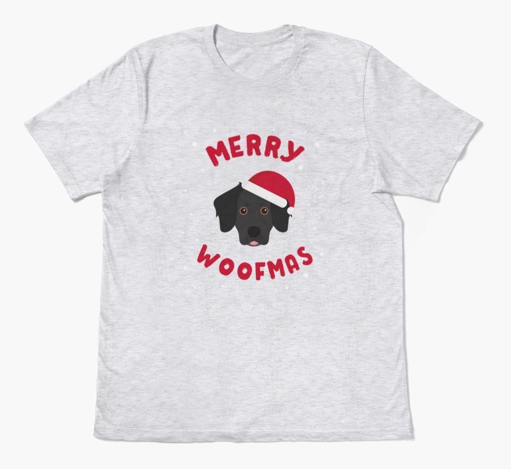 'Merry Woofmas' - Personalized {breedFullName} Adult T-Shirt