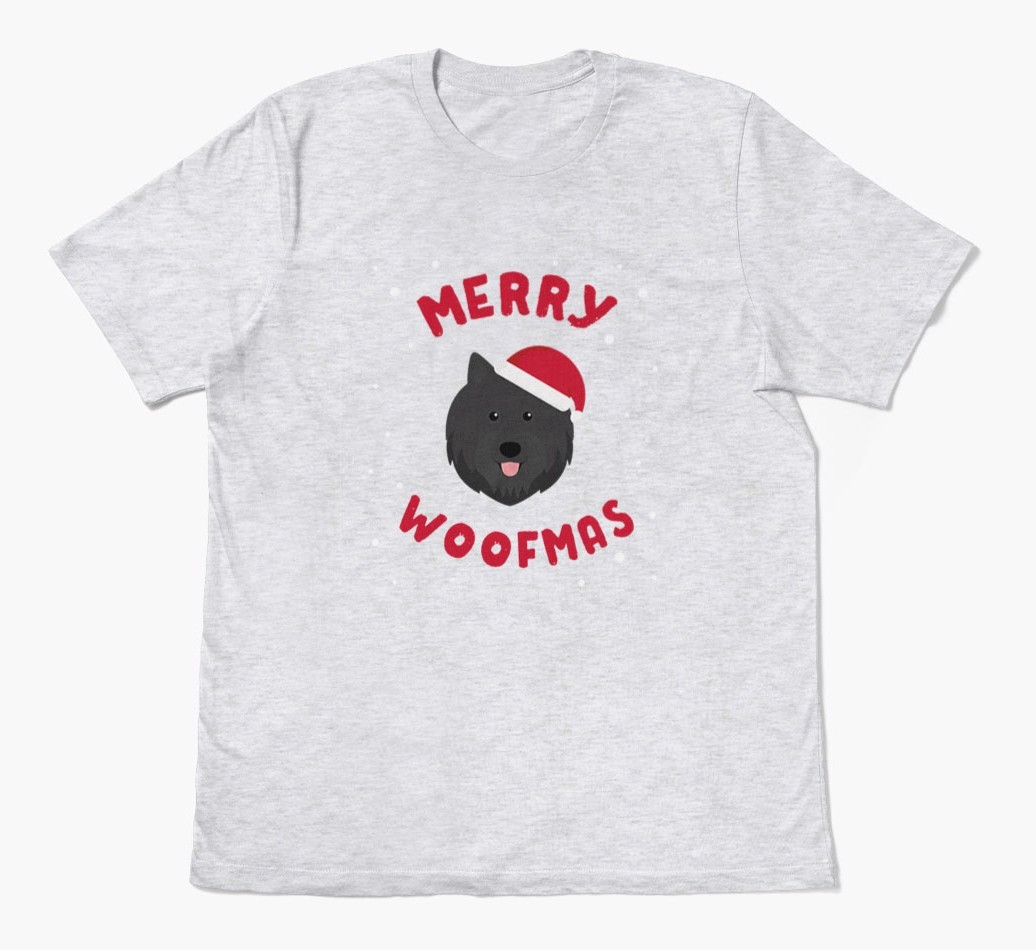 'Merry Woofmas' - Personalized {breedFullName} Adult T-Shirt