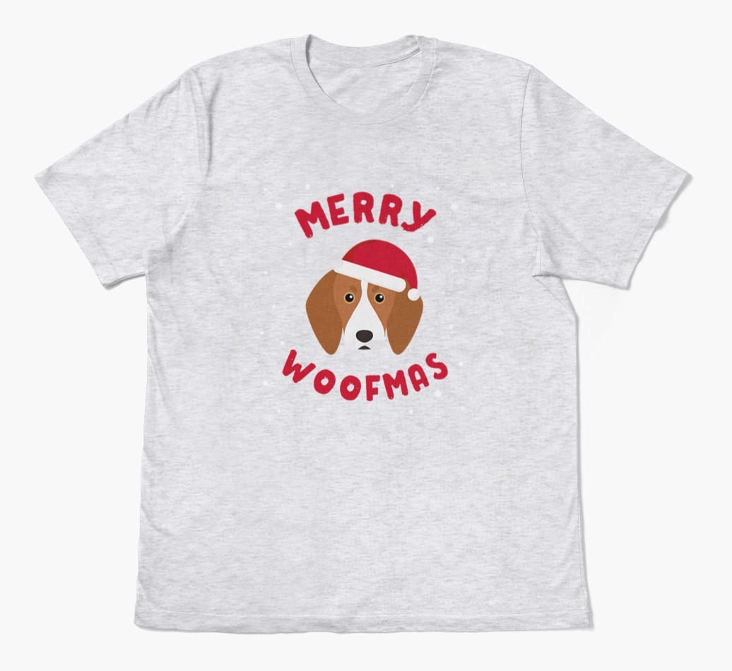 'Merry Woofmas' - Personalized {breedFullName} Adult T-Shirt