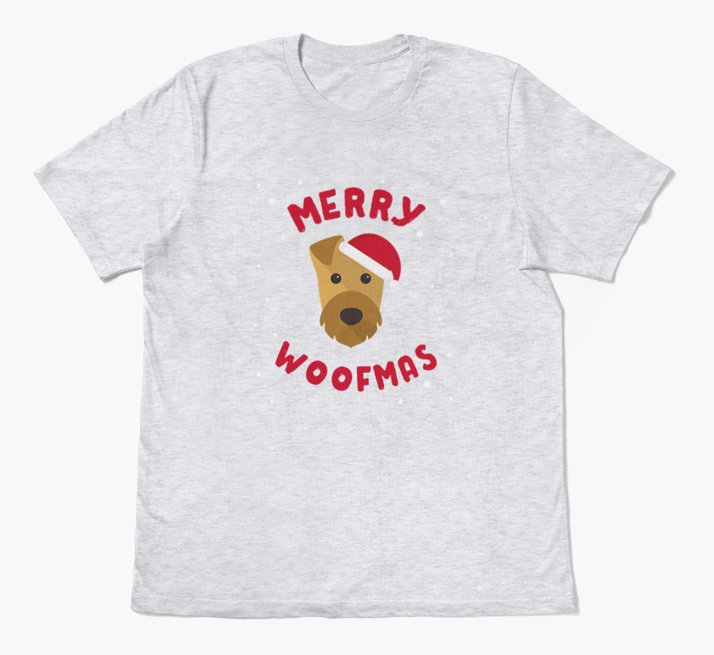 'Merry Woofmas' - Personalized {breedFullName} Adult T-Shirt