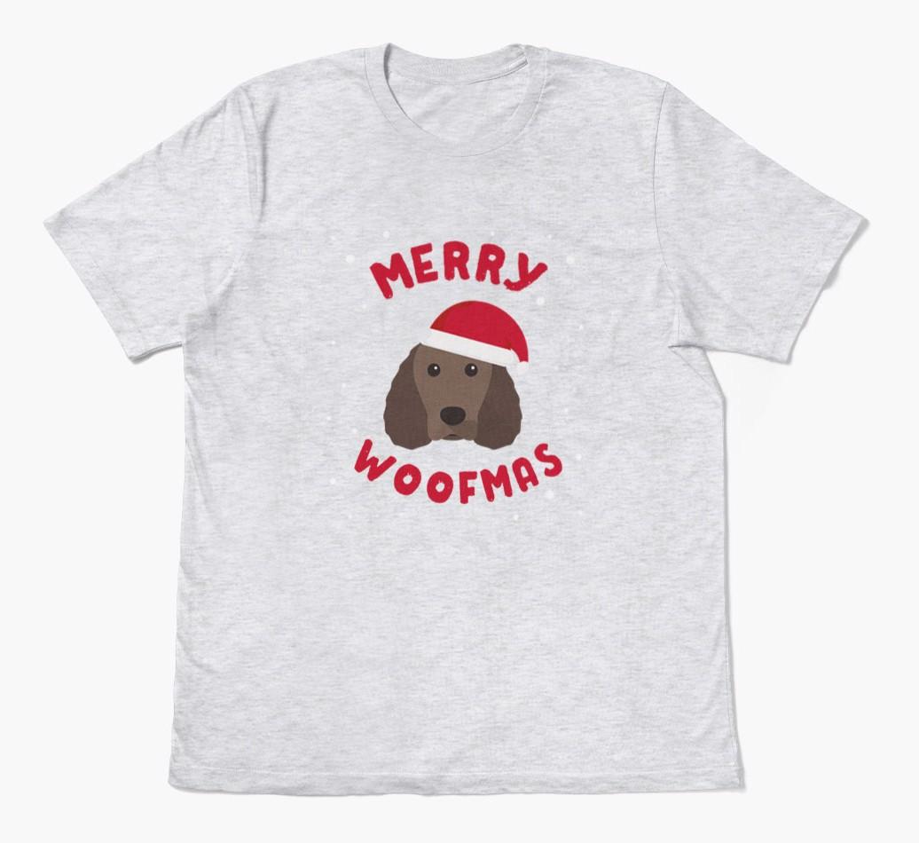 'Merry Woofmas' - Personalized {breedFullName} Adult T-Shirt