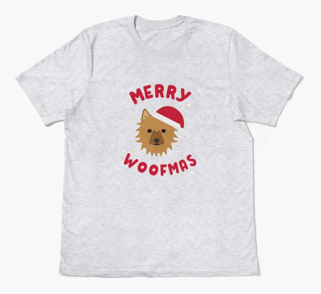 'Merry Woofmas' - Personalized {breedFullName} Adult T-Shirt