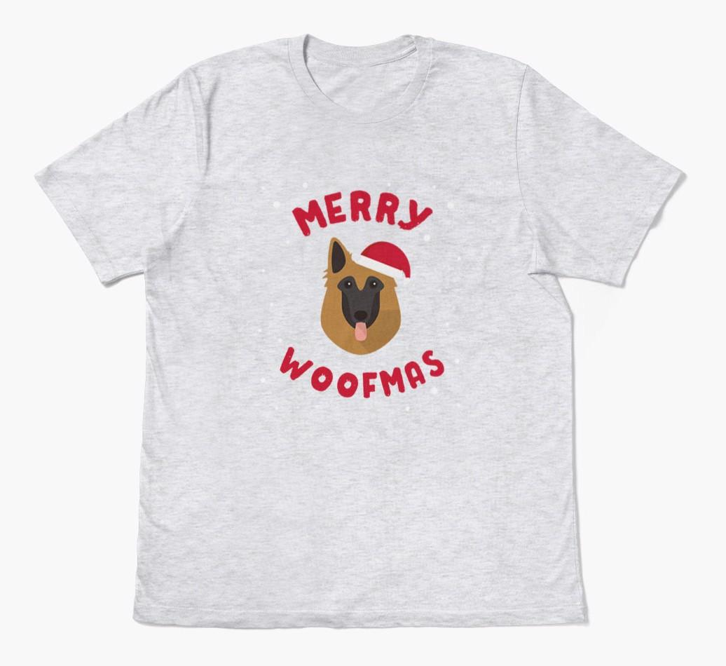'Merry Woofmas' - Personalized {breedFullName} Adult T-Shirt