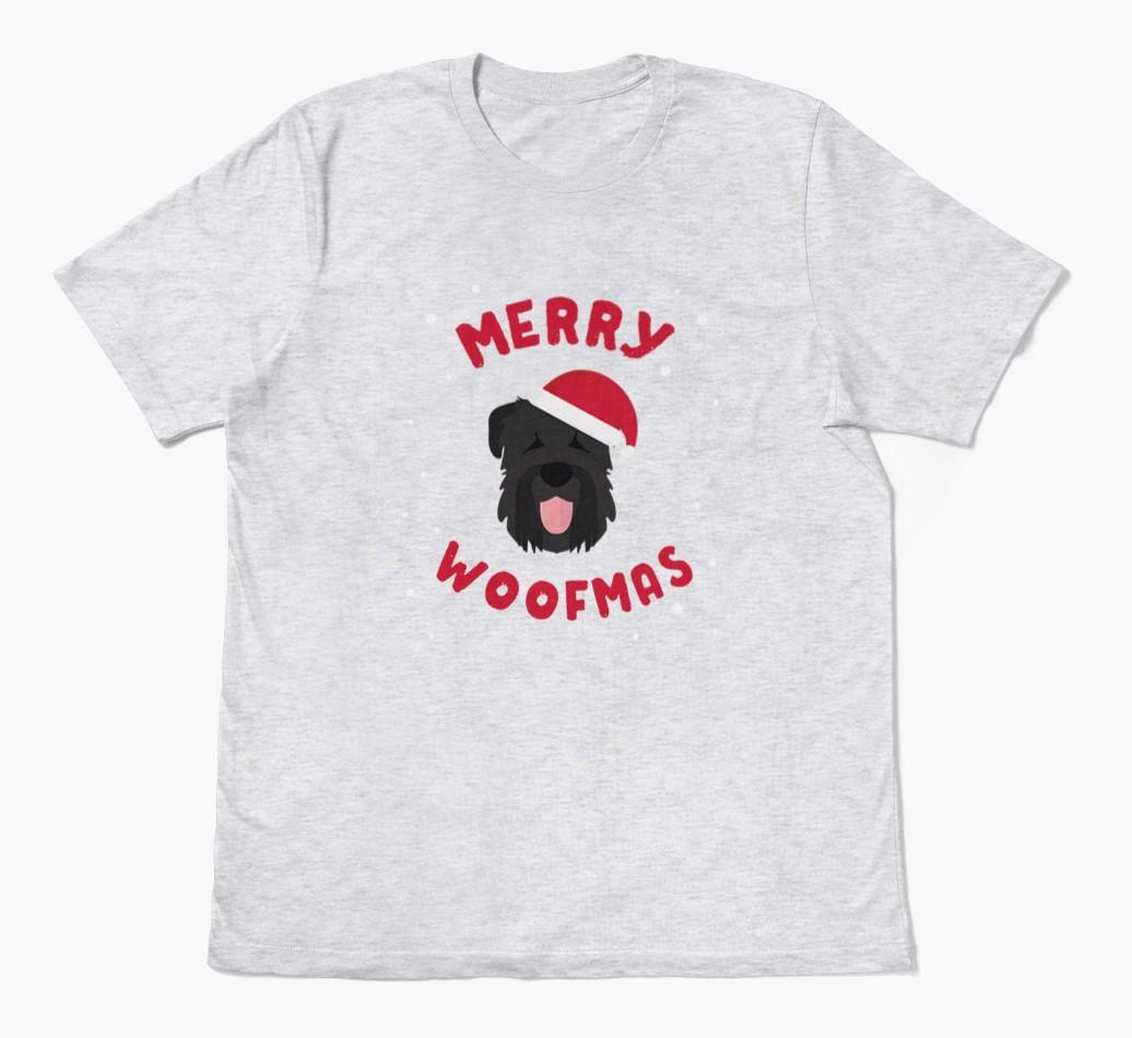 'Merry Woofmas' - Personalized {breedFullName} Adult T-Shirt