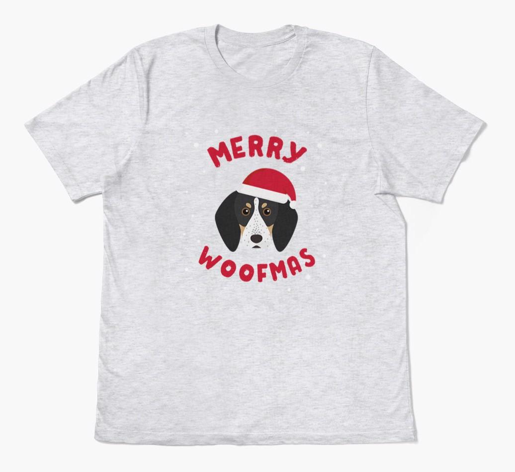 'Merry Woofmas' - Personalized {breedFullName} Adult T-Shirt