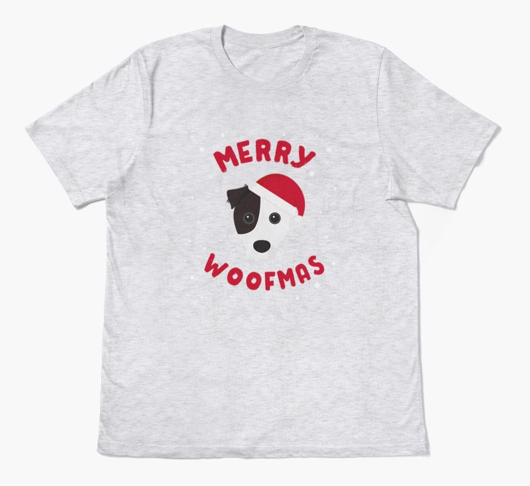 'Merry Woofmas' - Personalized {breedFullName} Adult T-Shirt