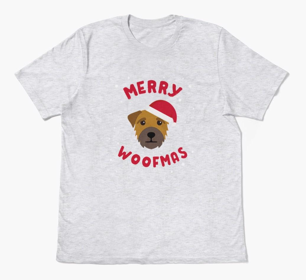 'Merry Woofmas' - Personalized {breedFullName} Adult T-Shirt