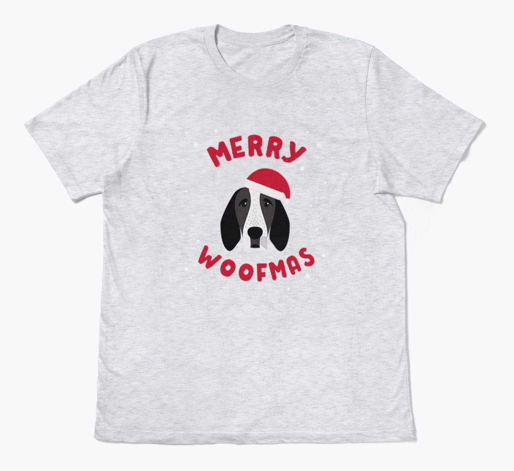 'Merry Woofmas' - Personalized {breedFullName} Adult T-Shirt