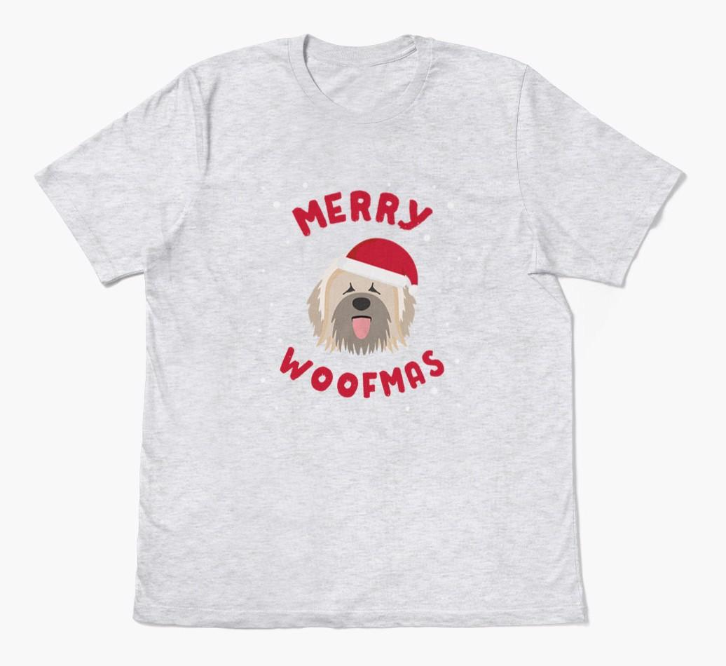 'Merry Woofmas' - Personalized {breedFullName} Adult T-Shirt