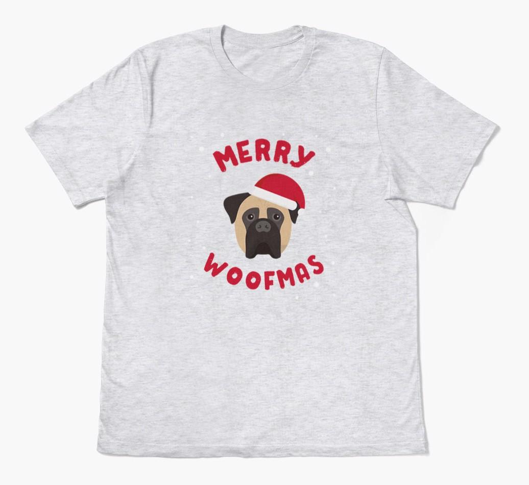 'Merry Woofmas' - Personalized {breedFullName} Adult T-Shirt