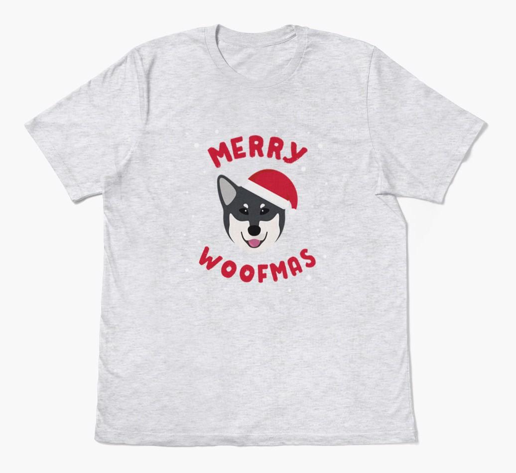 'Merry Woofmas' - Personalized {breedFullName} Adult T-Shirt