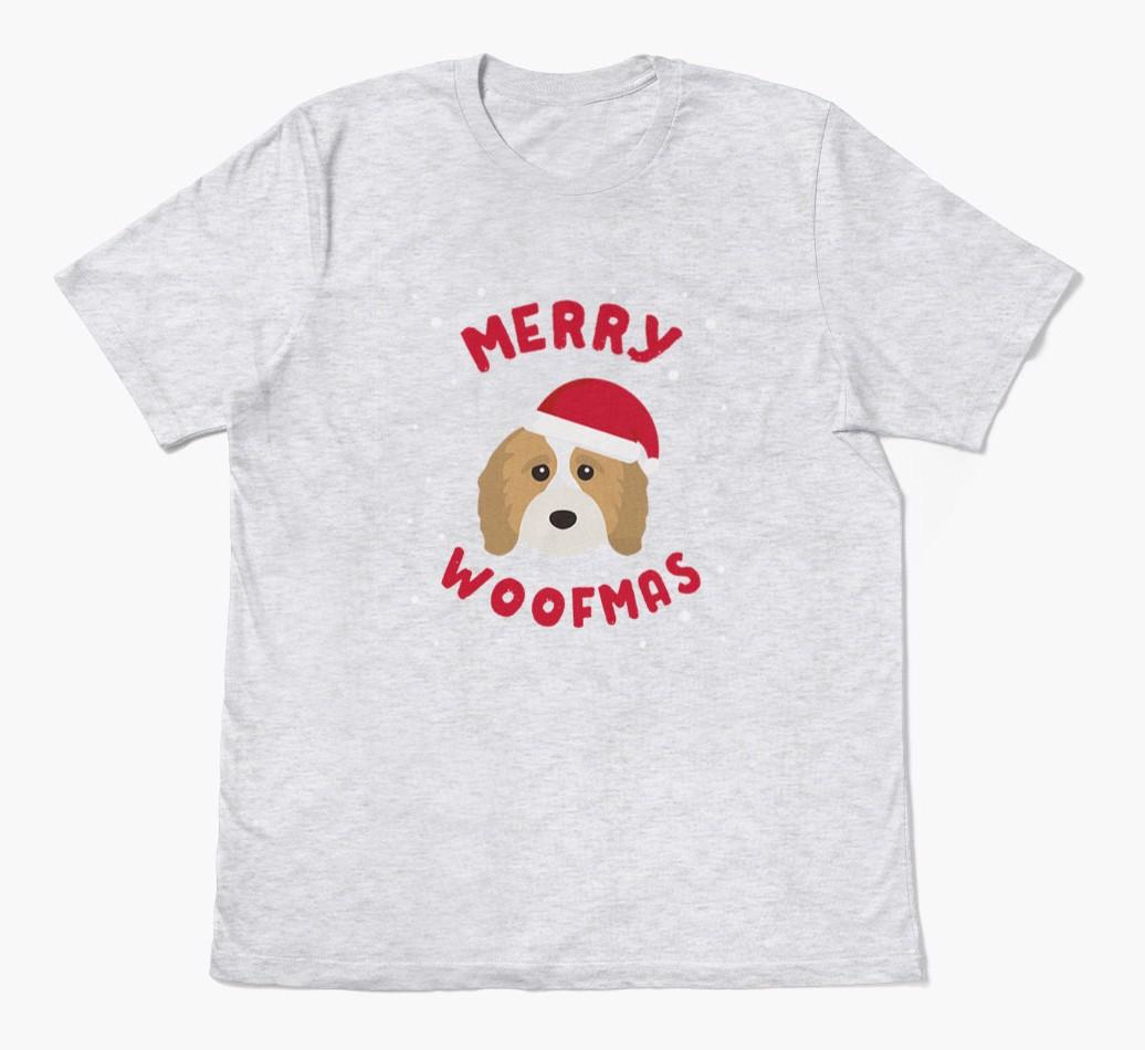 'Merry Woofmas' - Personalized {breedFullName} Adult T-Shirt