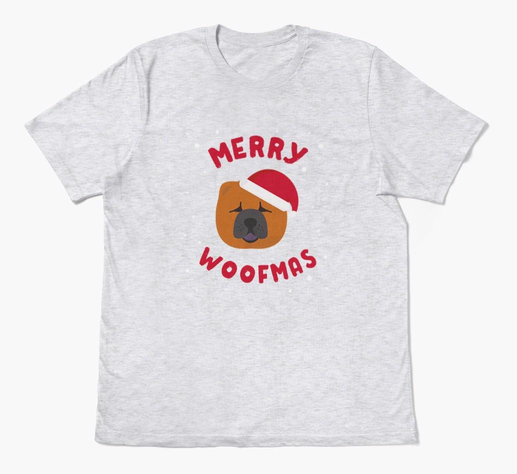 'Merry Woofmas' - Personalized {breedFullName} Adult T-Shirt