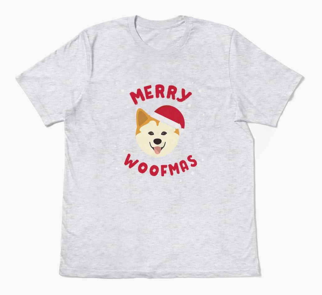 'Merry Woofmas' - Personalized {breedFullName} Adult T-Shirt