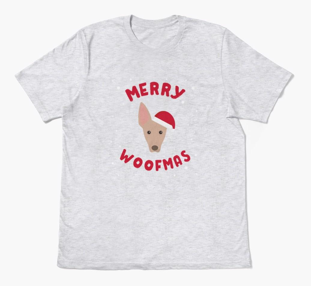 'Merry Woofmas' - Personalized {breedFullName} Adult T-Shirt