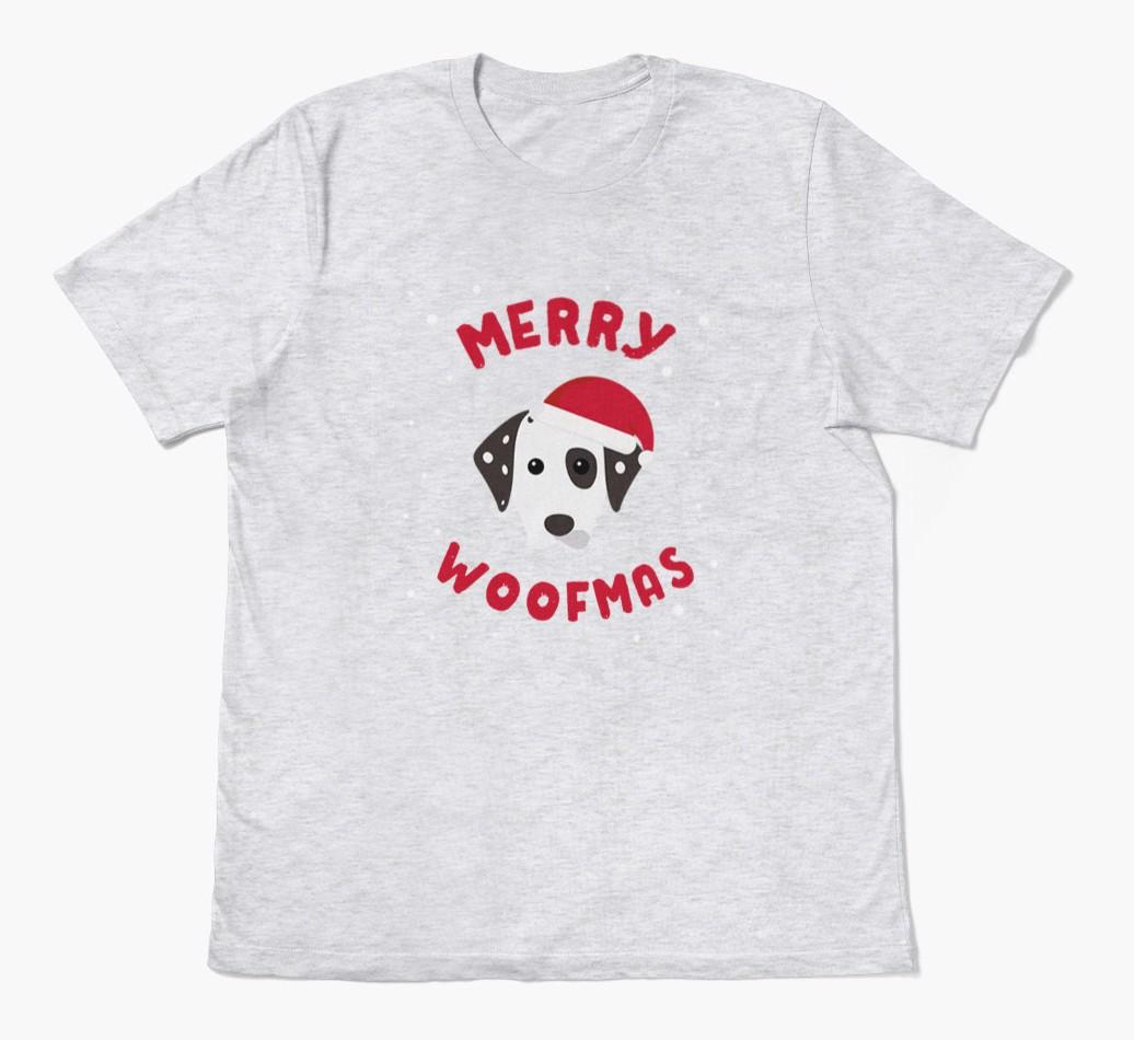 'Merry Woofmas' - Personalized {breedFullName} Adult T-Shirt