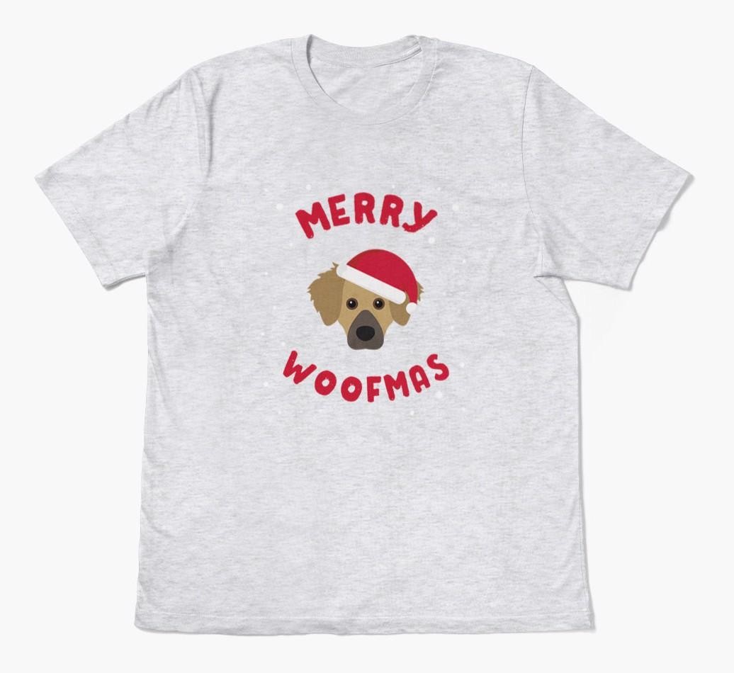 'Merry Woofmas' - Personalized {breedFullName} Adult T-Shirt