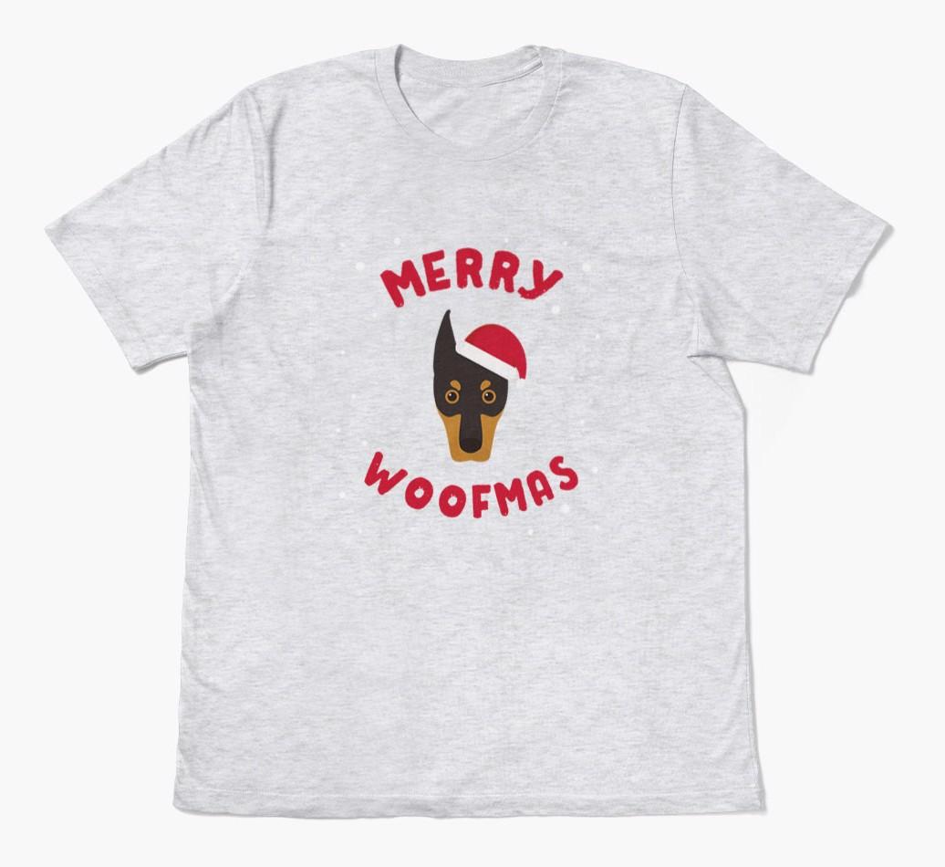 'Merry Woofmas' - Personalized {breedFullName} Adult T-Shirt