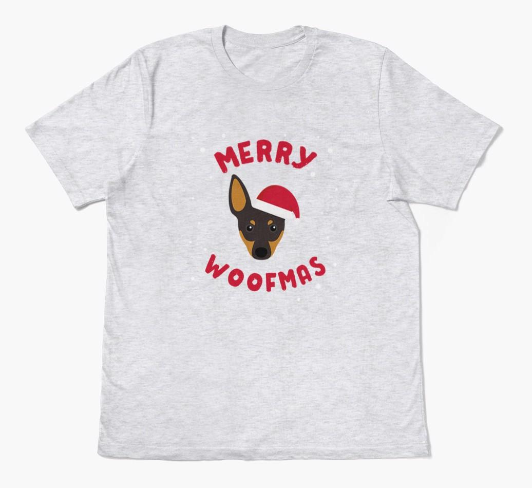 'Merry Woofmas' - Personalized {breedFullName} Adult T-Shirt