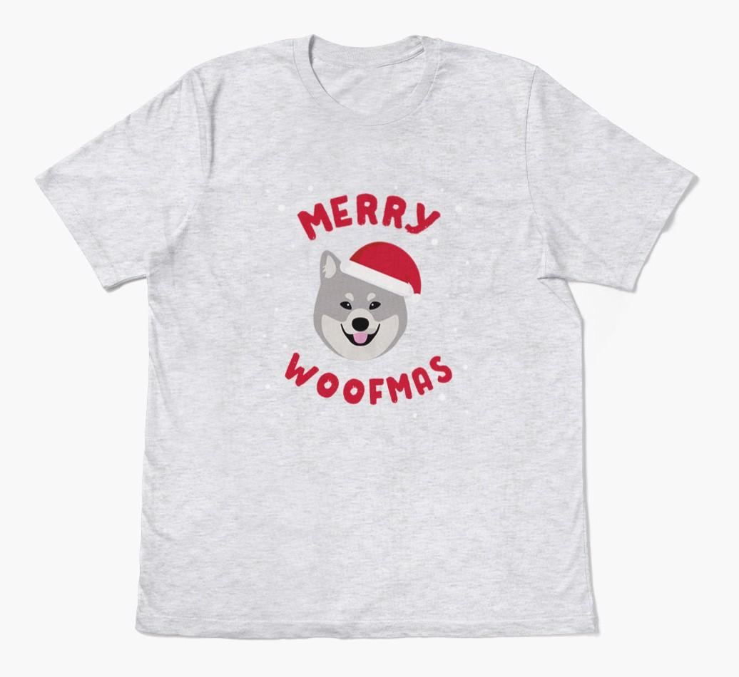 'Merry Woofmas' - Personalized {breedFullName} Adult T-Shirt