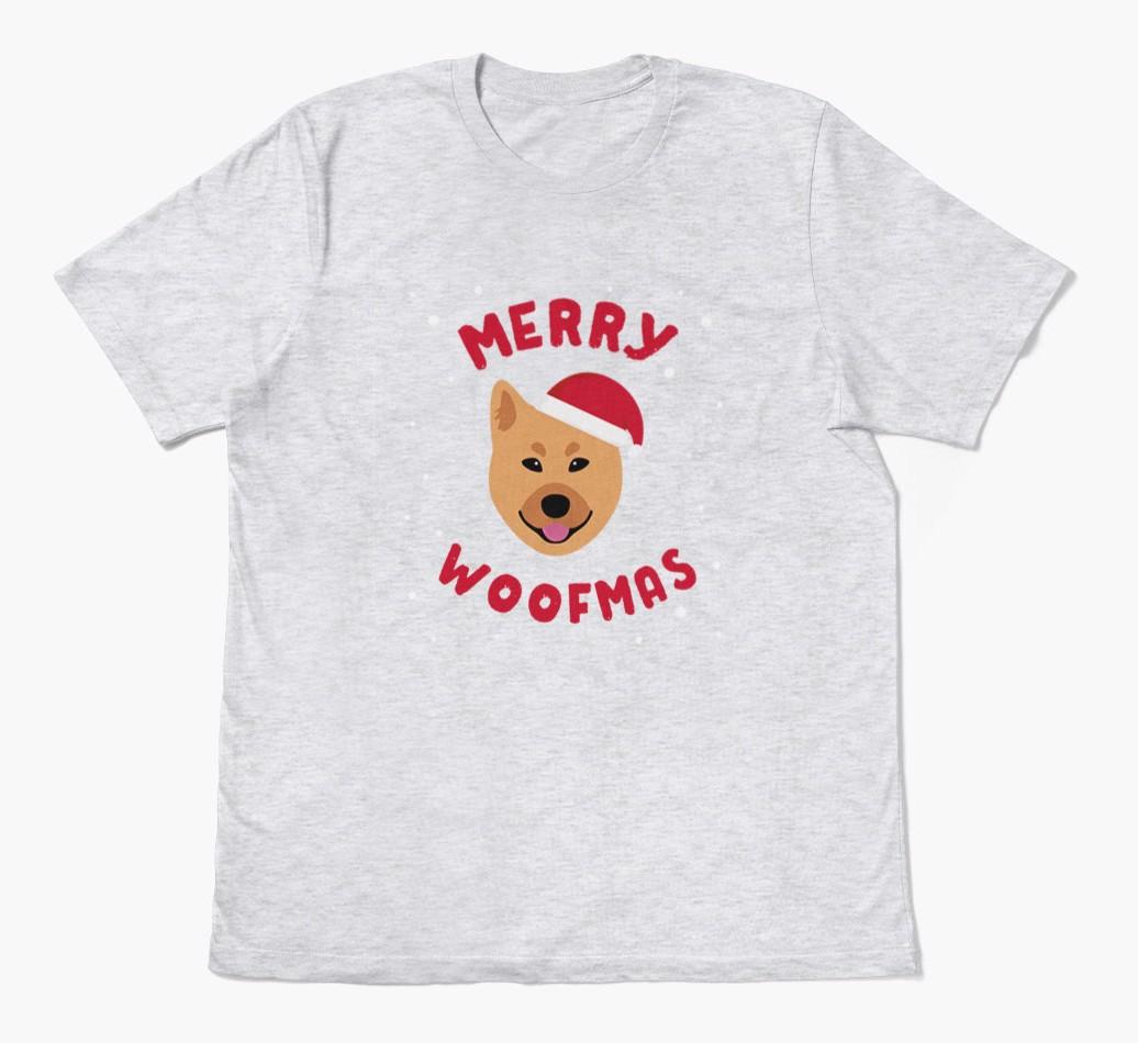 'Merry Woofmas' - Personalized {breedFullName} Adult T-Shirt
