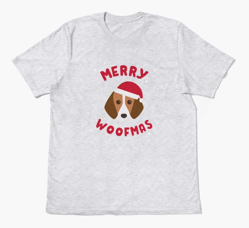 'Merry Woofmas' - Personalized {breedFullName} Adult T-Shirt