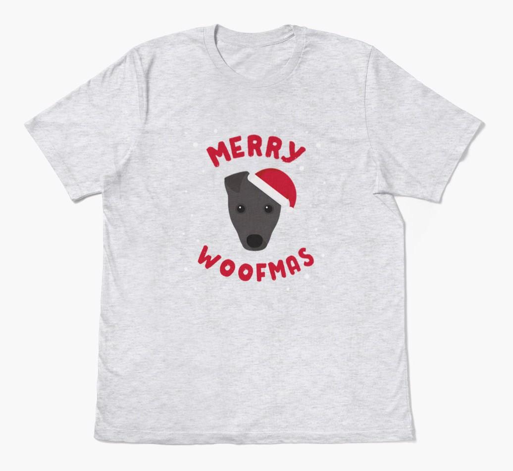 'Merry Woofmas' - Personalized {breedFullName} Adult T-Shirt