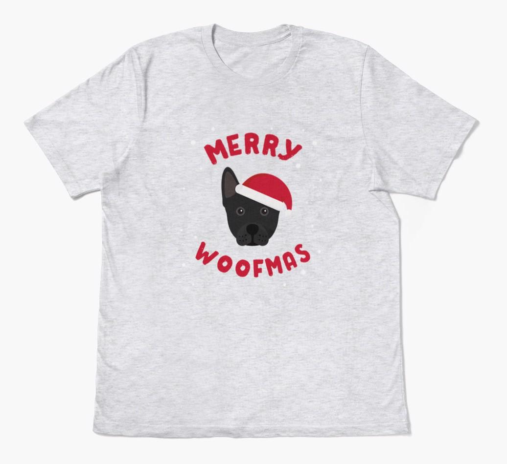 'Merry Woofmas' - Personalized {breedFullName} Adult T-Shirt