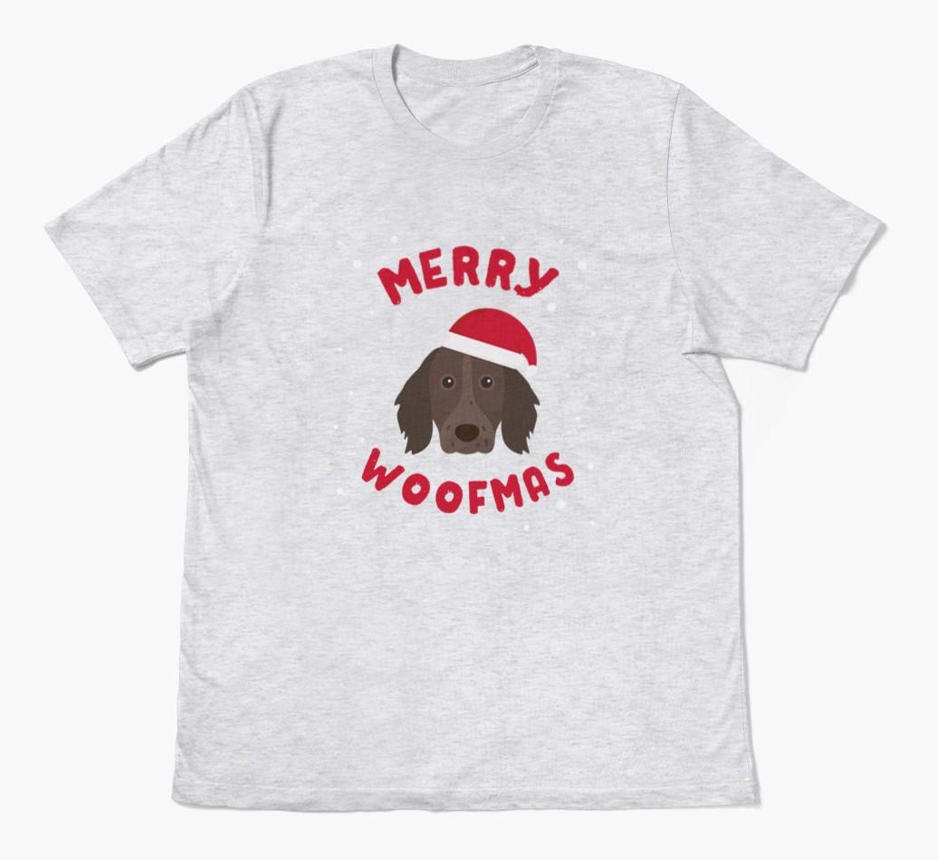'Merry Woofmas' - Personalized {breedFullName} Adult T-Shirt