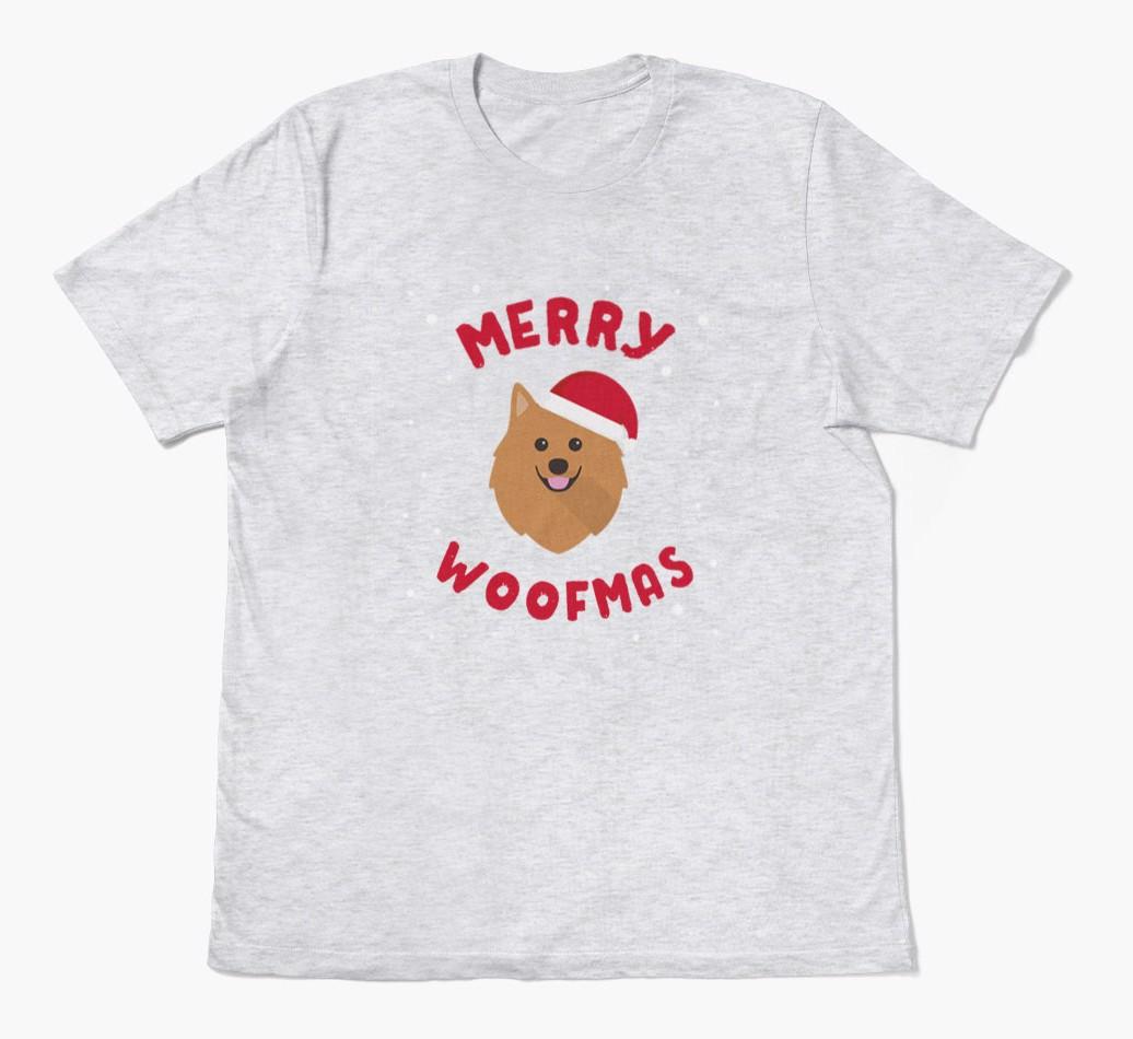 'Merry Woofmas' - Personalized {breedFullName} Adult T-Shirt