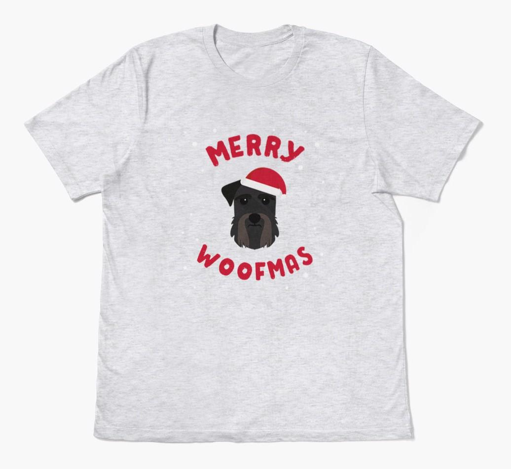 'Merry Woofmas' - Personalized {breedFullName} Adult T-Shirt