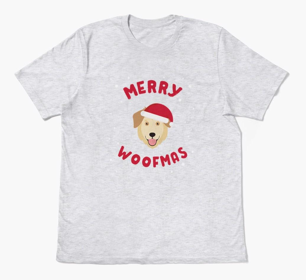 'Merry Woofmas' - Personalized {breedFullName} Adult T-Shirt