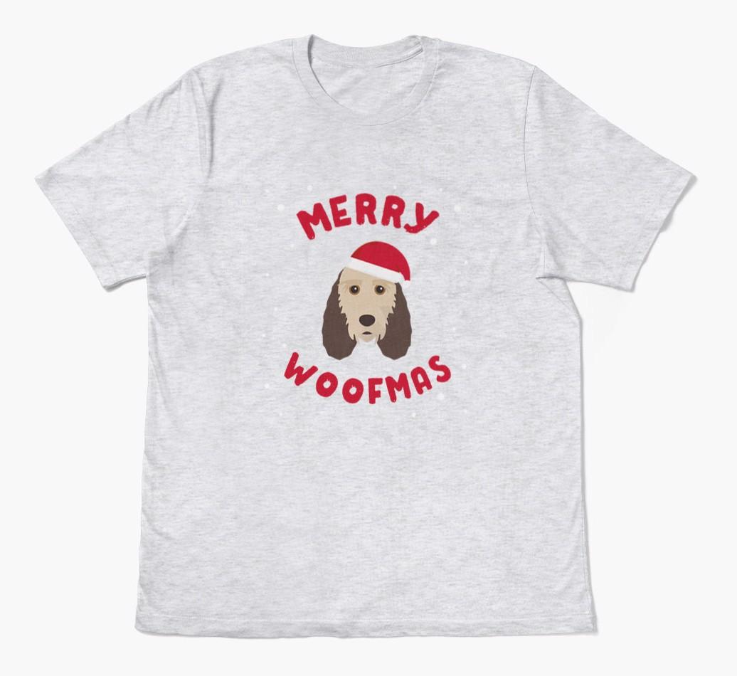 'Merry Woofmas' - Personalized {breedFullName} Adult T-Shirt