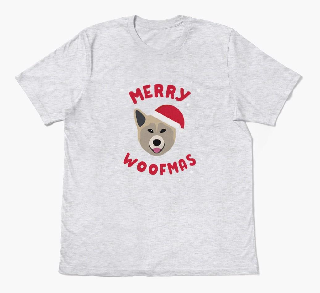'Merry Woofmas' - Personalized {breedFullName} Adult T-Shirt
