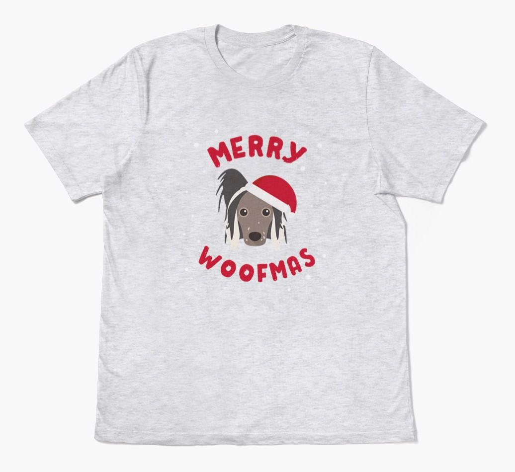 'Merry Woofmas' - Personalized {breedFullName} Adult T-Shirt